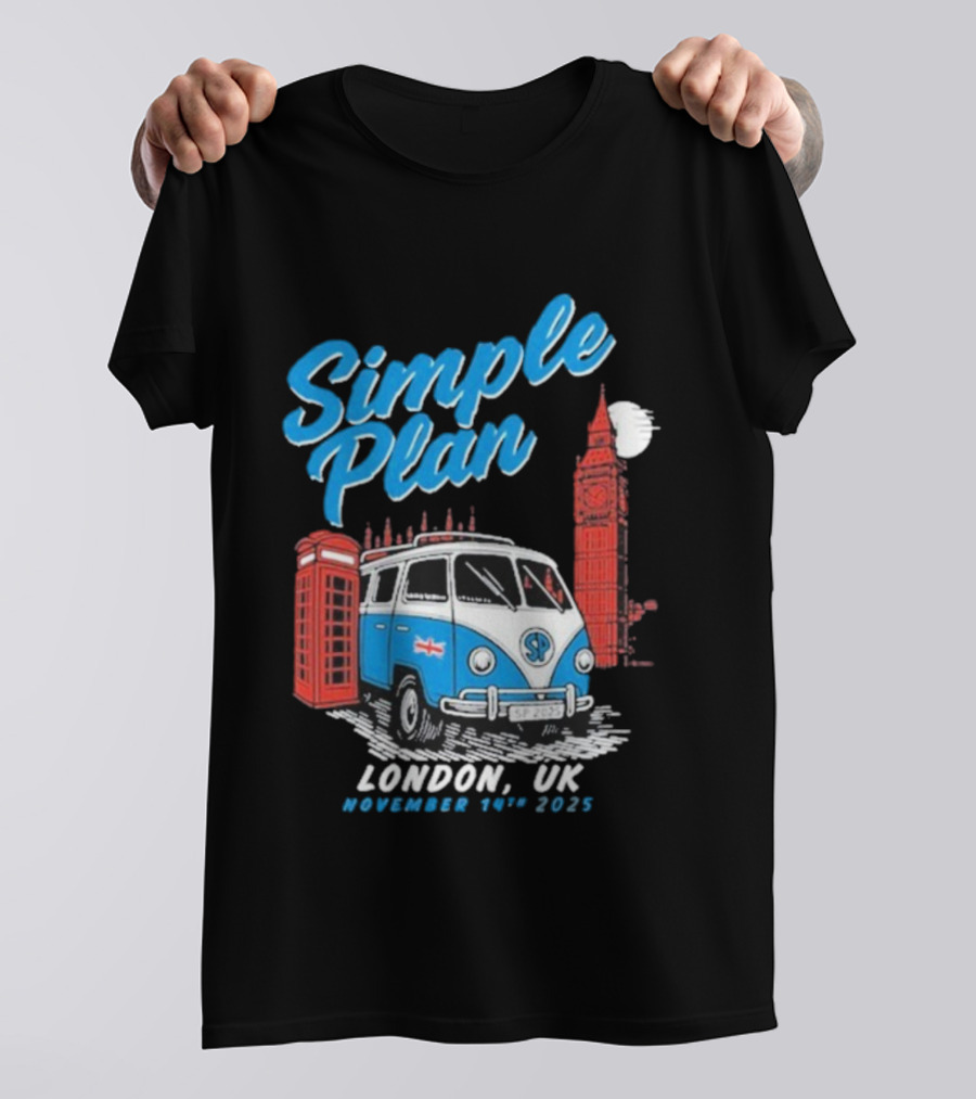 Simple Plan London UK November 14th 2025 Van Big Ben T-Shirt