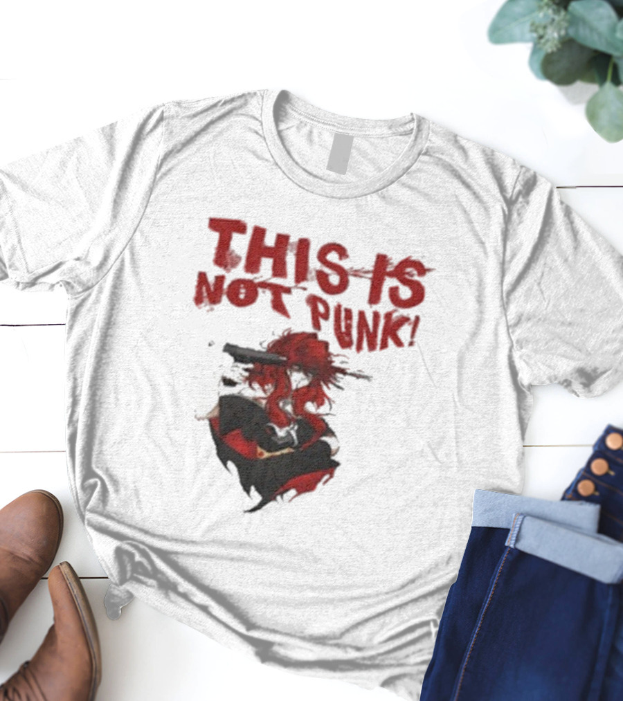 This Is Not Punk Red-Haired Character With Gun T-Shirt