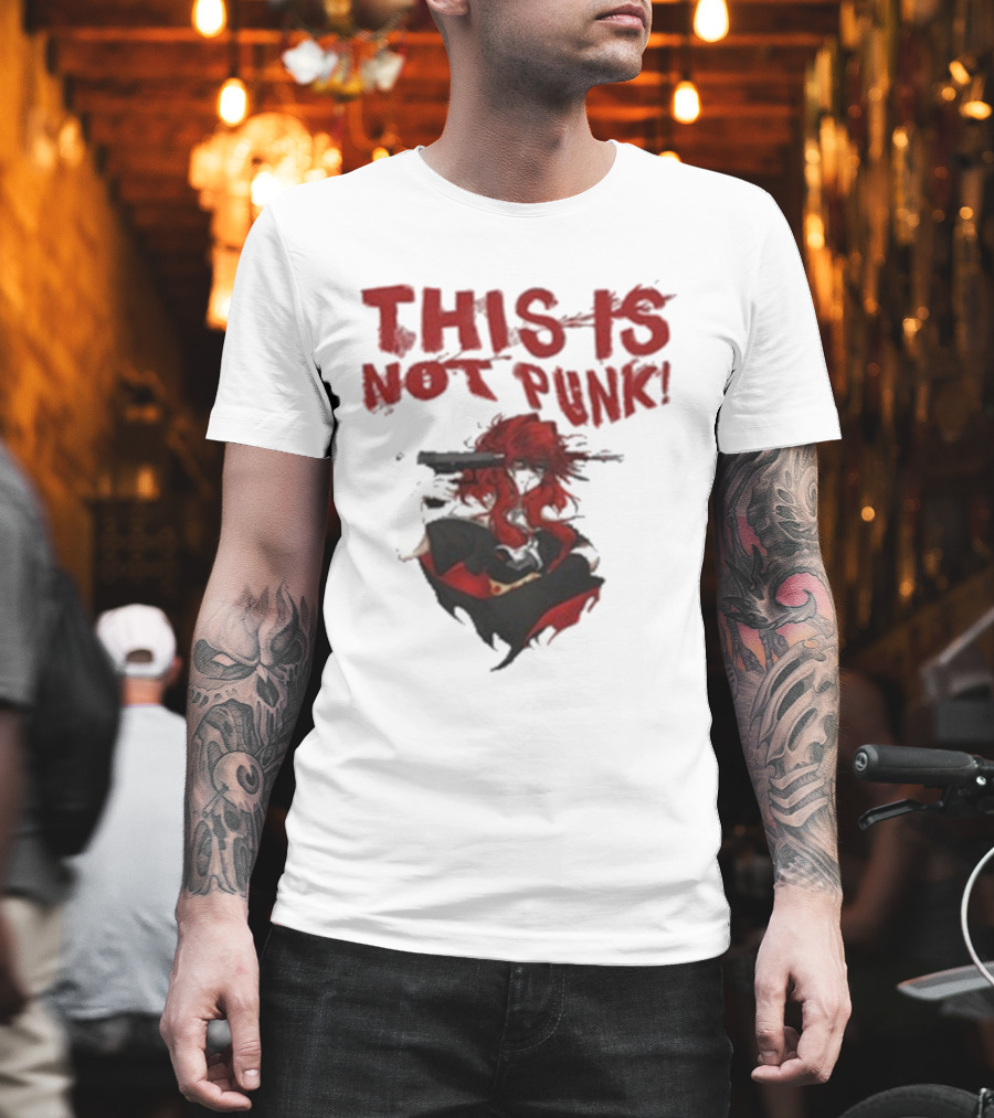 This Is Not Punk Red-Haired Character With Gun T-Shirt