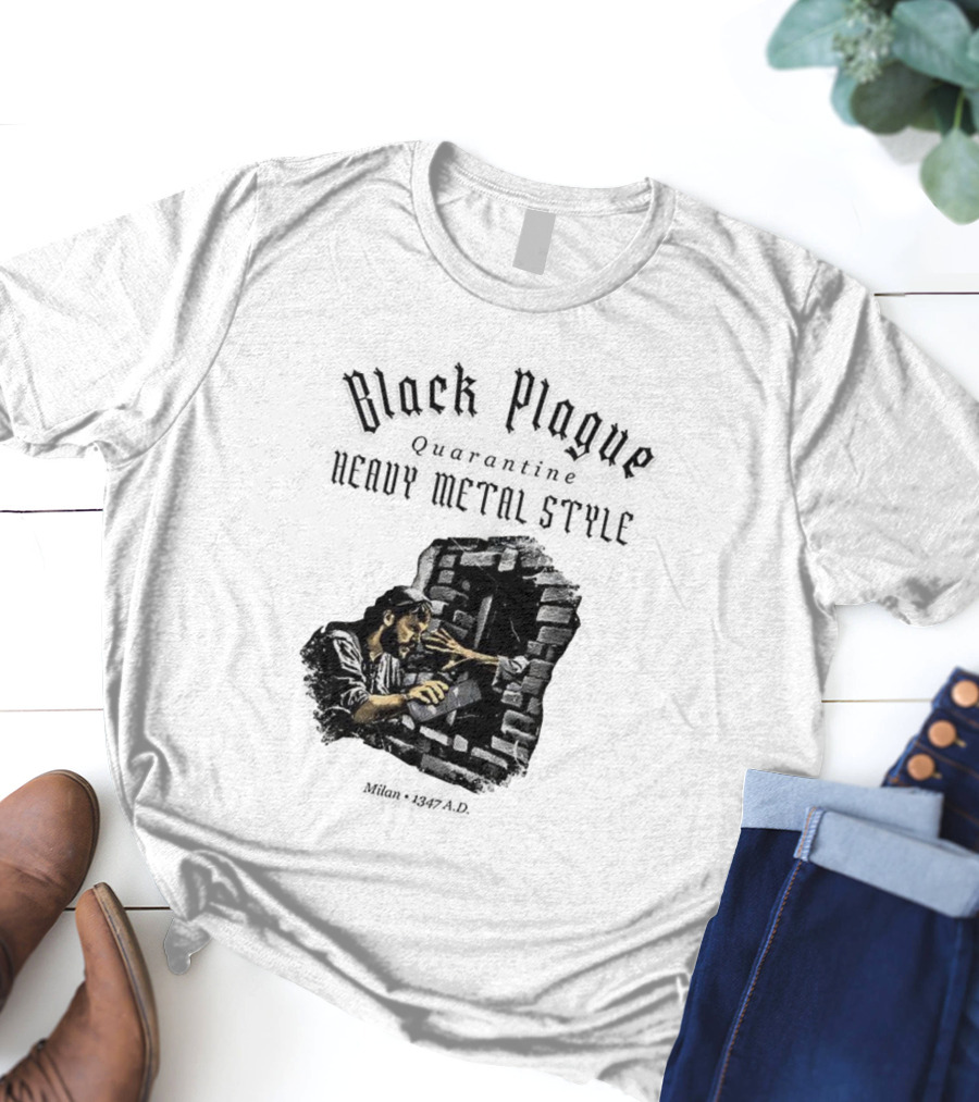 Black Plague Quarantine Milan 1347 AD Heavy Metal Style T-Shirt