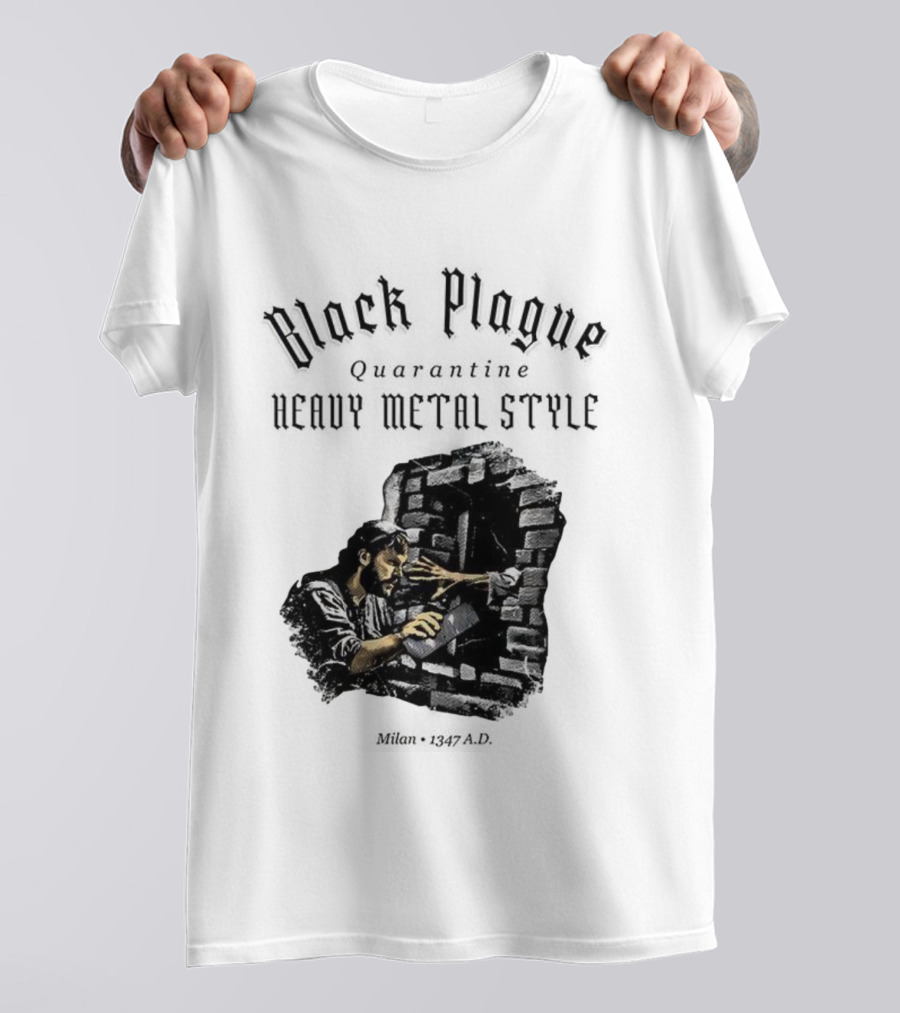 Black Plague Quarantine Milan 1347 AD Heavy Metal Style T-Shirt