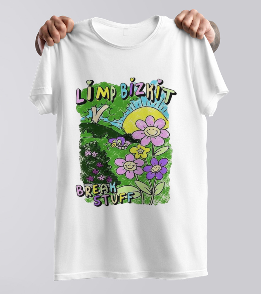 Limp Bizkit Break Stuff Flower Sun Tree Hand Drawn Paintings T-Shirt