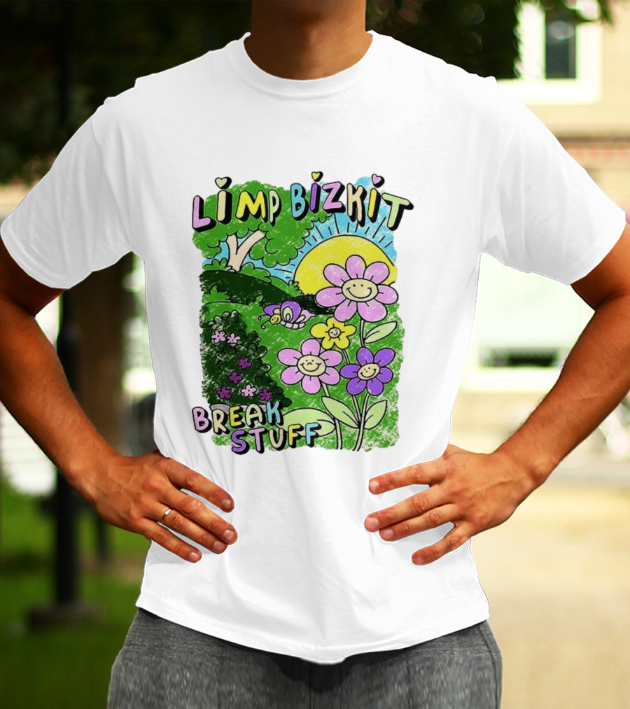 Limp Bizkit Break Stuff Flower Sun Tree Hand Drawn Paintings T-Shirt