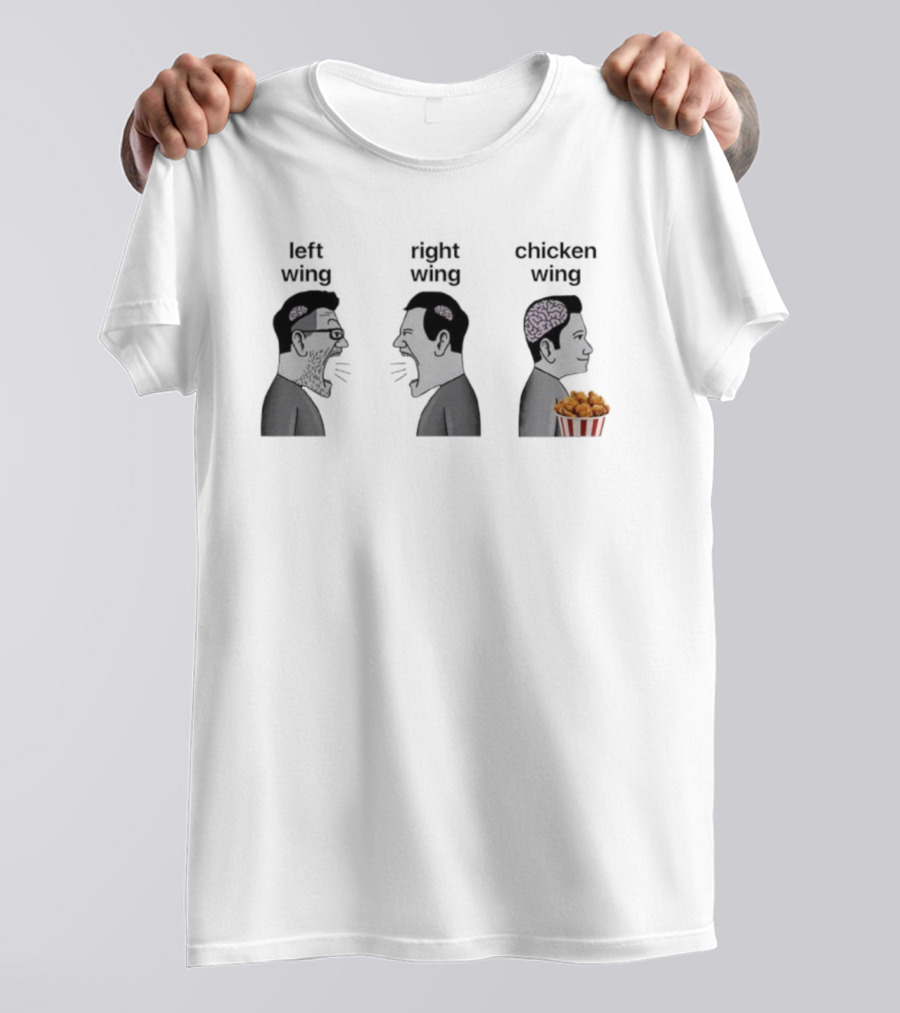 Left Wing Right Wing Chicken Wing Funny Meme Trio T-Shirt