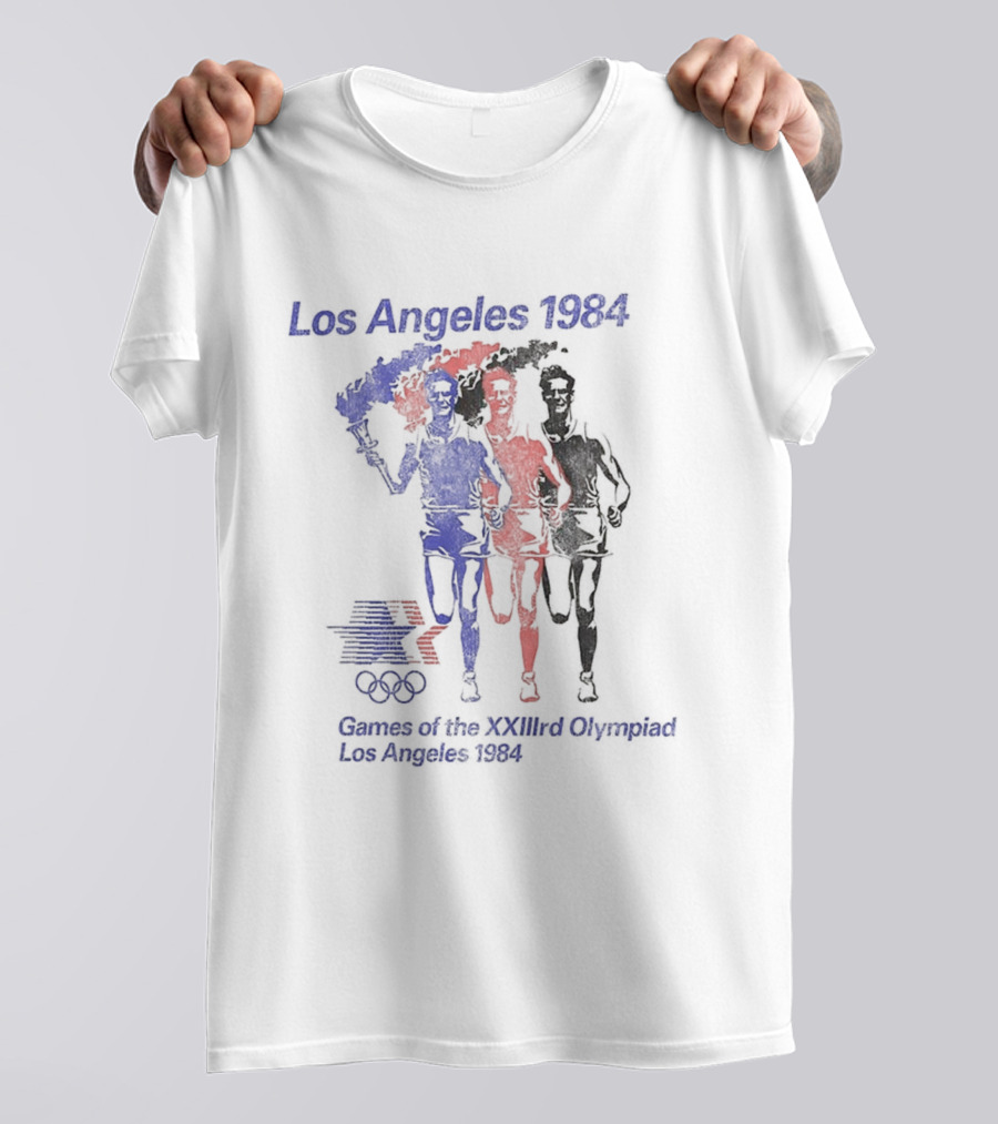 Los Angeles 1984 Games Of The XXIIIrd Olympiad Running Torch Relay T-Shirt