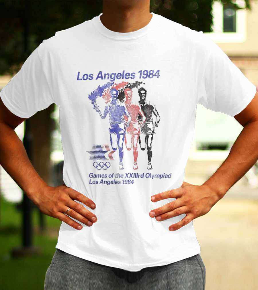 Los Angeles 1984 Games Of The XXIIIrd Olympiad Running Torch Relay T-Shirt