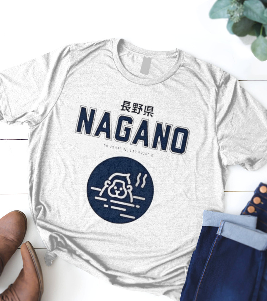 Nagano Prefecture Japan Hot Spring Monkey Coordinates 36 39.4 N 137 92.1 E T-Shirt