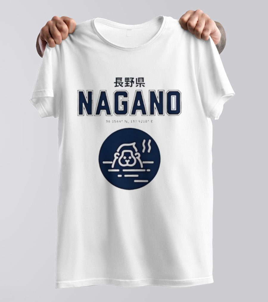 Nagano Prefecture Japan Hot Spring Monkey Coordinates 36 39.4 N 137 92.1 E T-Shirt