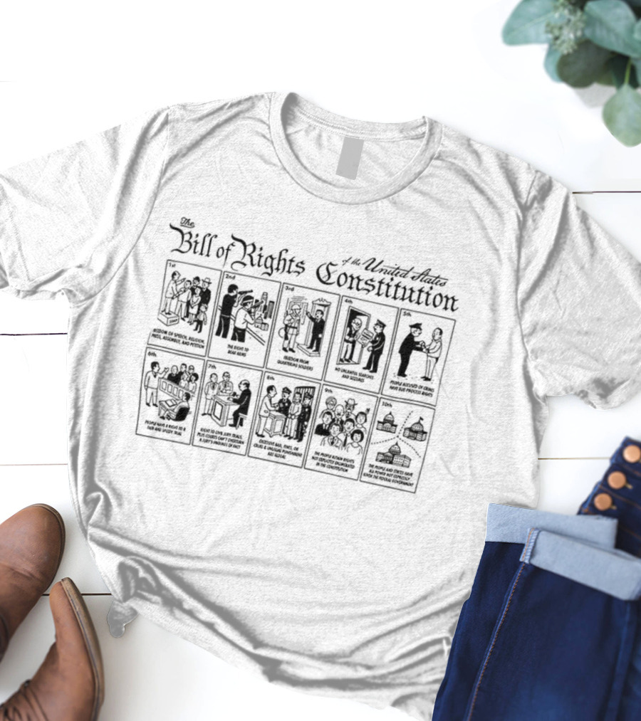 The Bill Of Rights The United States Constitution Illustrated Ringer 10 Amendments T-Shirt