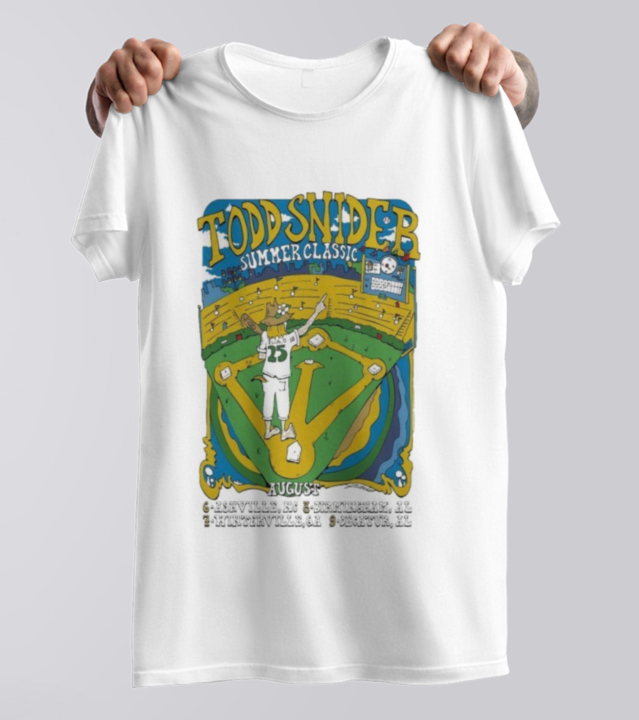 Todd Snider Summer Classic August 8 2025 Birmingham Alabama Workplay Baseball Stadium Event T-Shirt