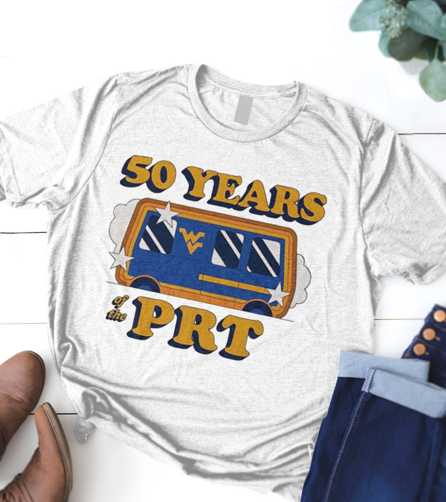 West Virginia 50 Years Of The PRT Celebration With Iconic WV Transit Design T-Shirt