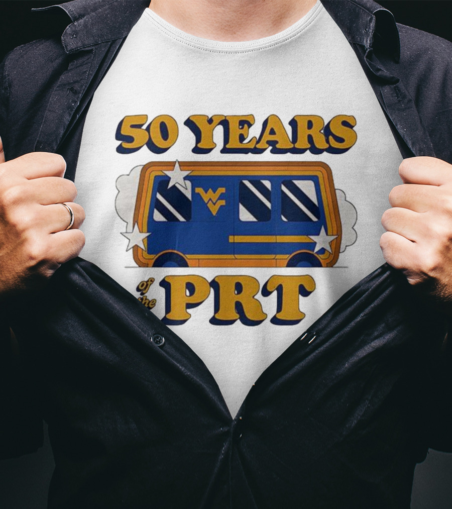West Virginia 50 Years Of The PRT Celebration With Iconic WV Transit Design T-Shirt