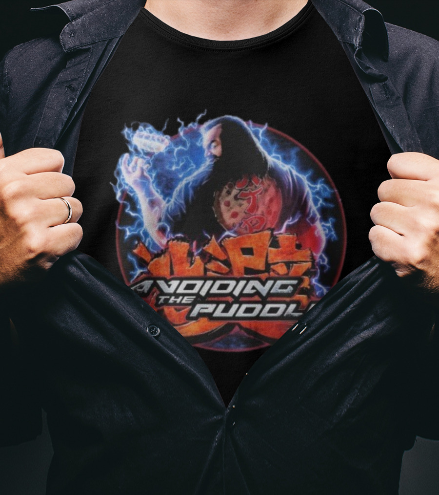 Avoiding The Puddle Aris Lightning Blue Electricity Gaming Theme T-Shirt