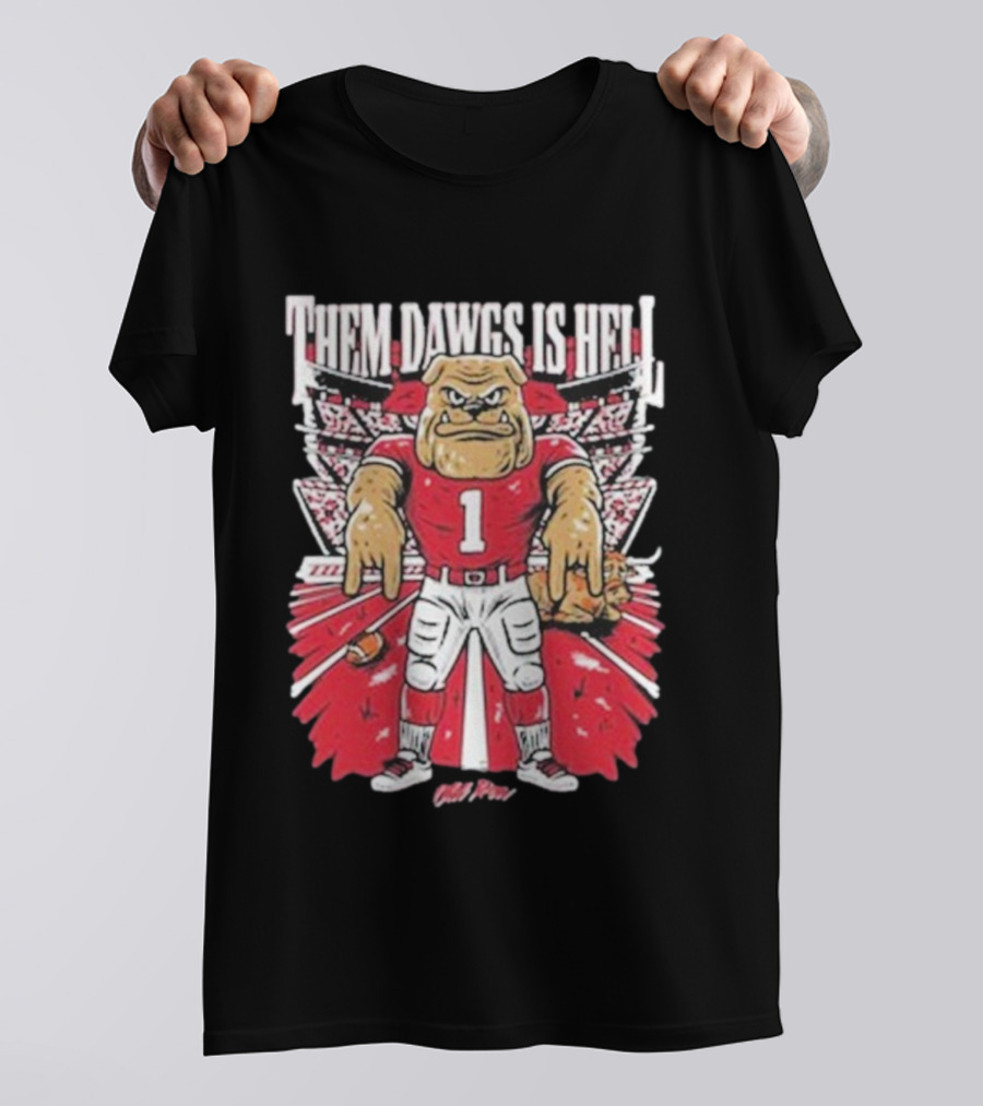 Them Dawgs Is Hell Georgia Bulldogs Mascot Football Fan Design T-Shirt