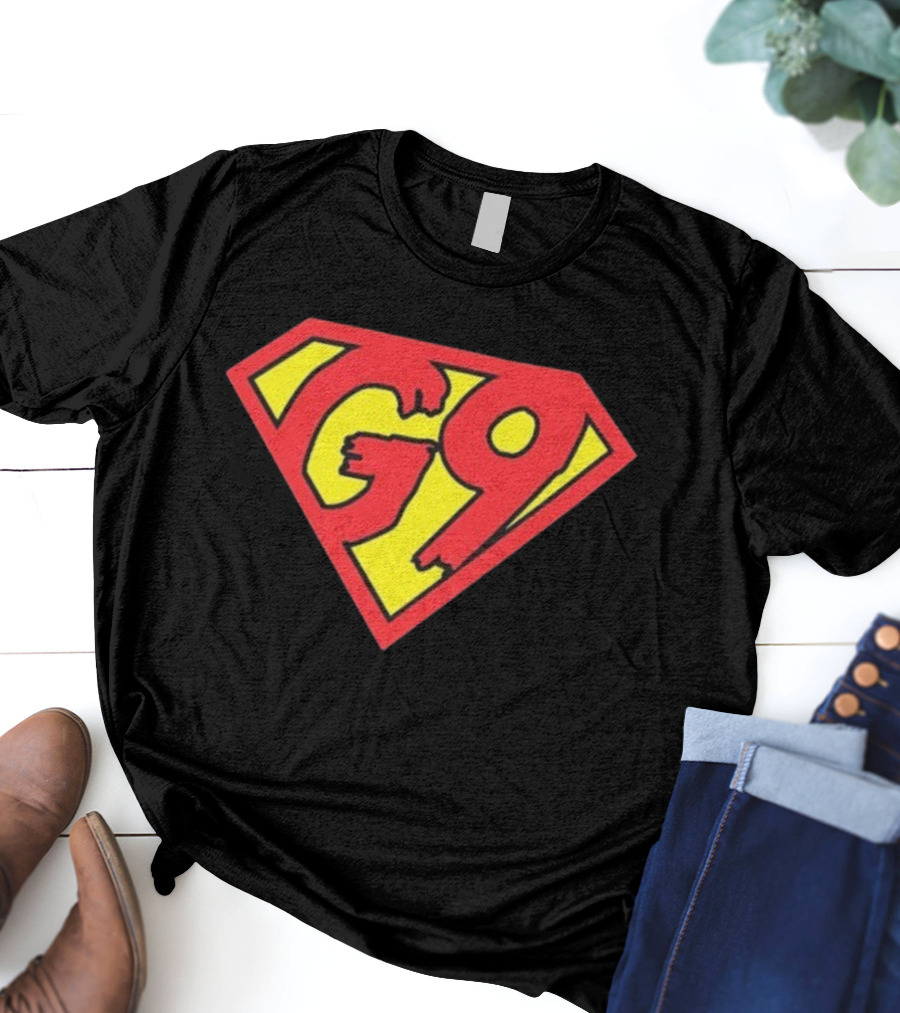 G9 Red And Yellow Comic Shield Graphic T-Shirt