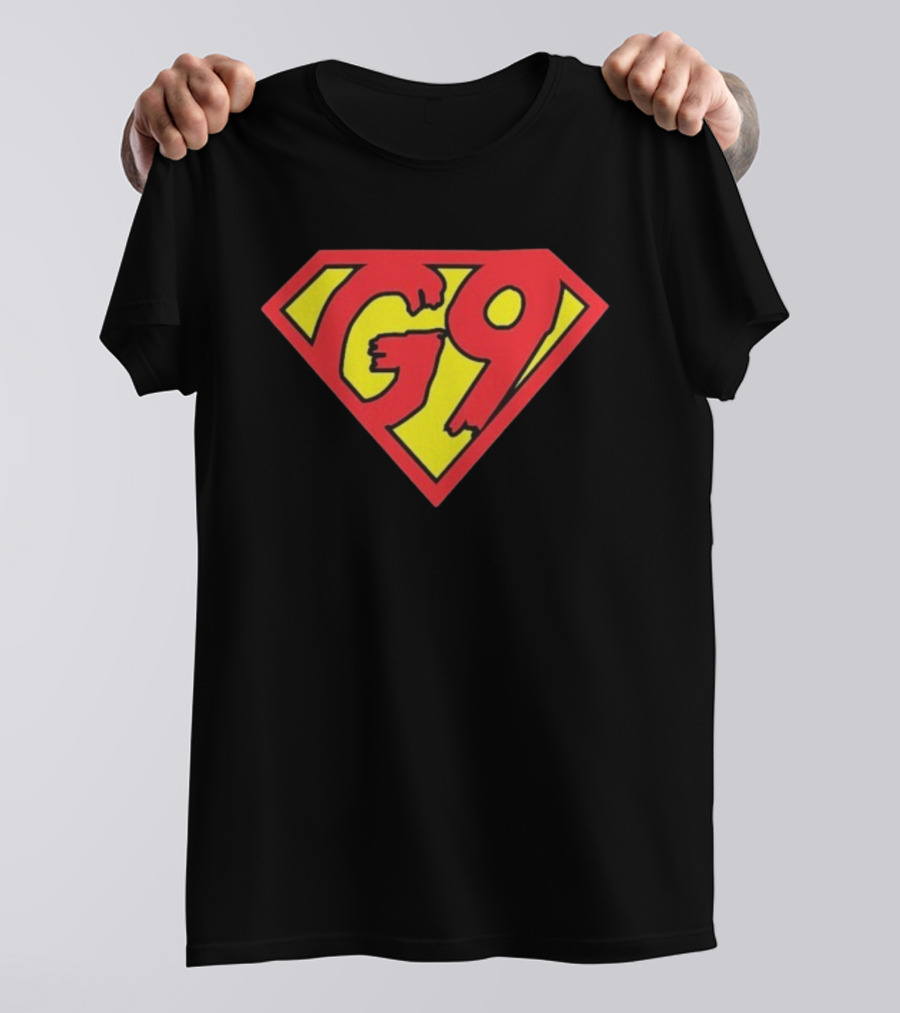G9 Red And Yellow Comic Shield Graphic T-Shirt