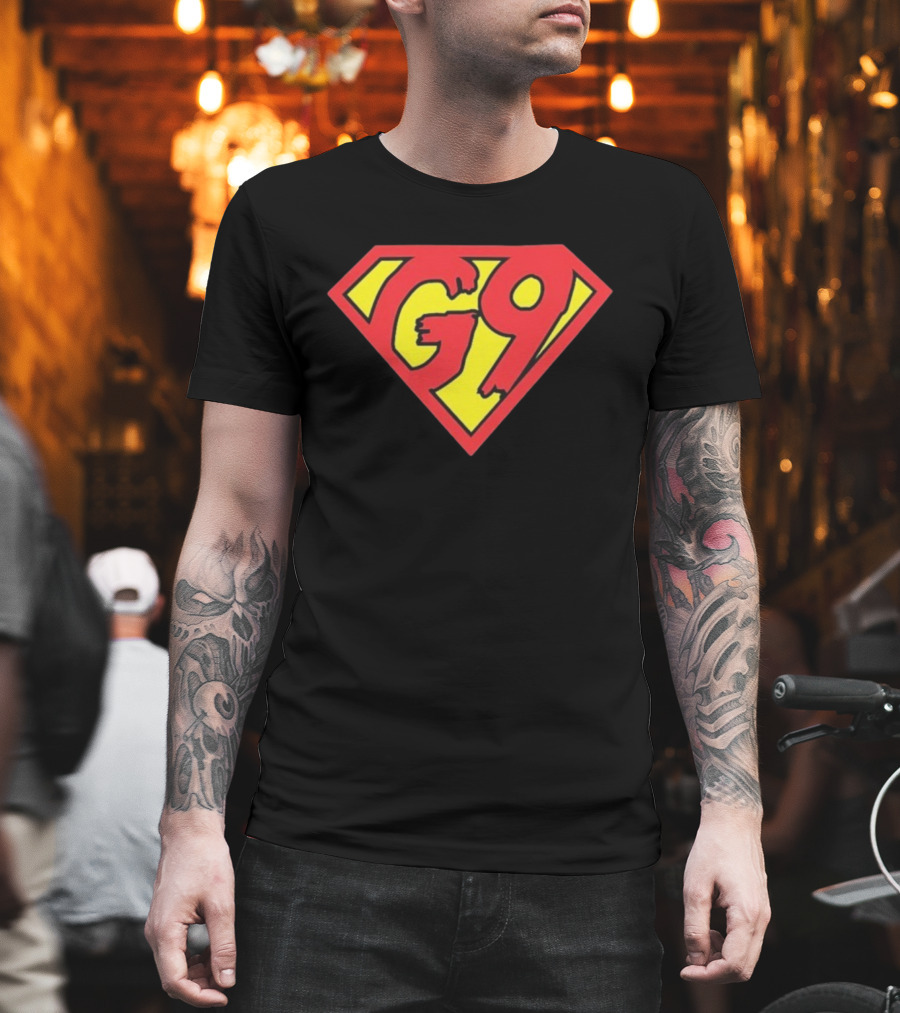 G9 Red And Yellow Comic Shield Graphic T-Shirt