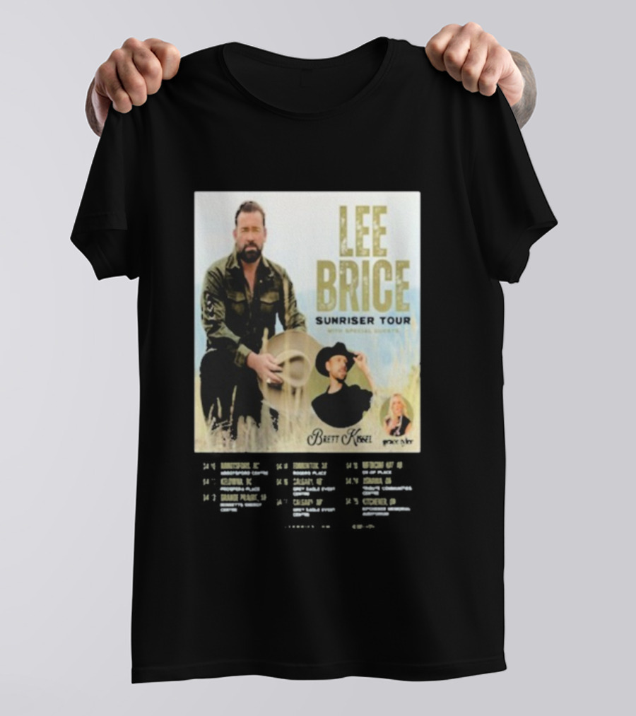Lee Brice Sunriser Tour 2026 With Brett Kissel And Tenille Arts T-Shirt
