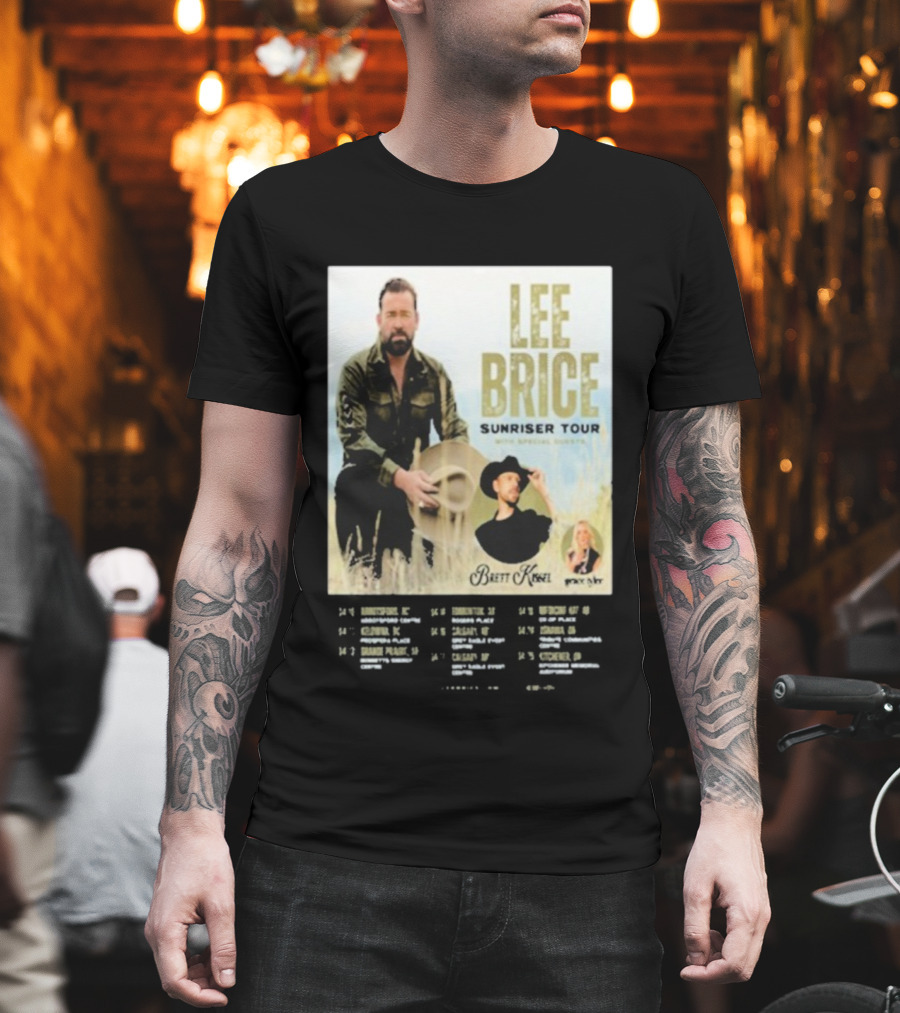 Lee Brice Sunriser Tour 2026 With Brett Kissel And Tenille Arts T-Shirt