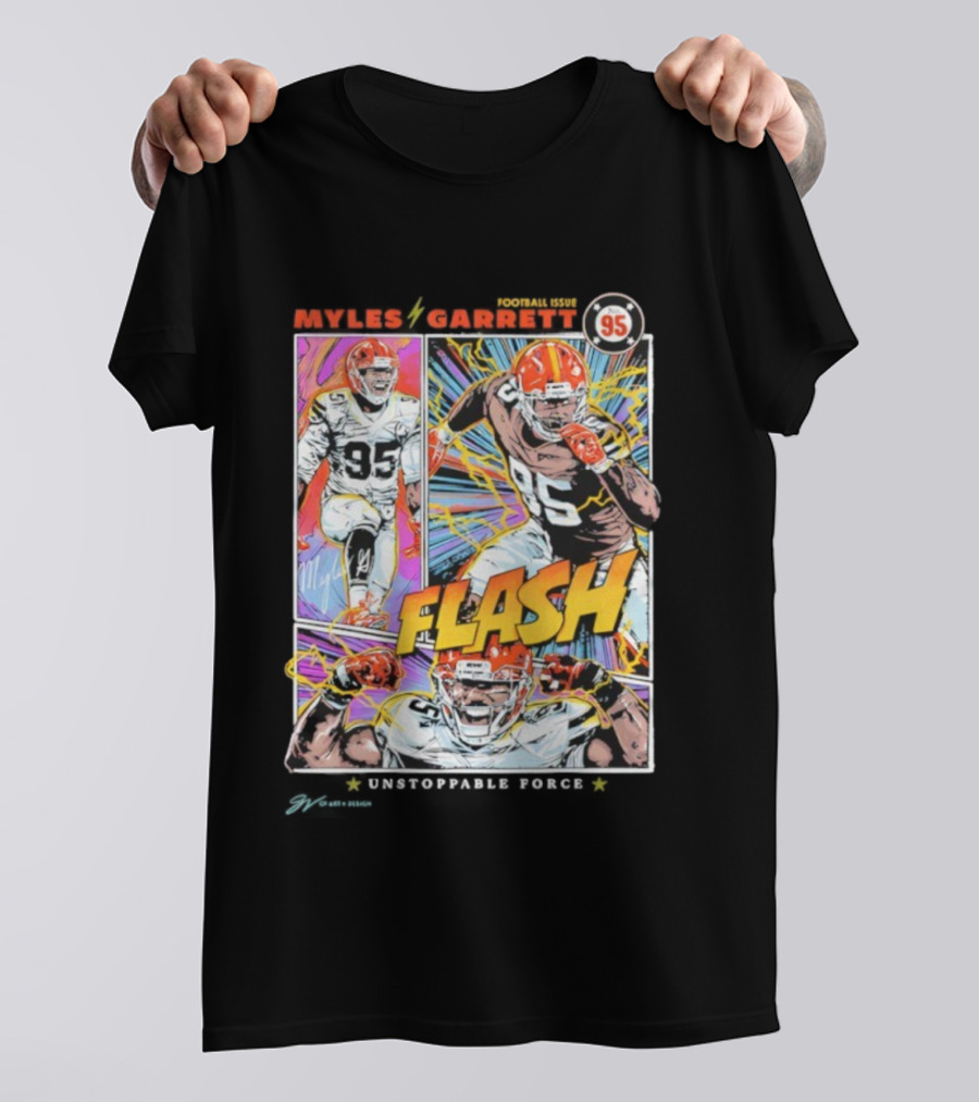Myles Garrett 95 Flash Unstoppable Force T-Shirt