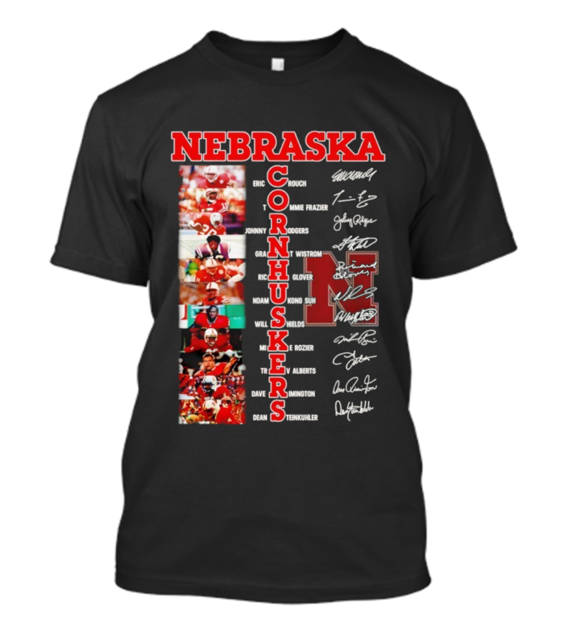 Nebraska Cornhuskers Blackshirts Legends With Signatures And Players T-Shirt