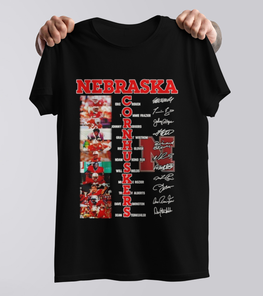 Nebraska Cornhuskers Blackshirts Legends With Signatures And Players T-Shirt
