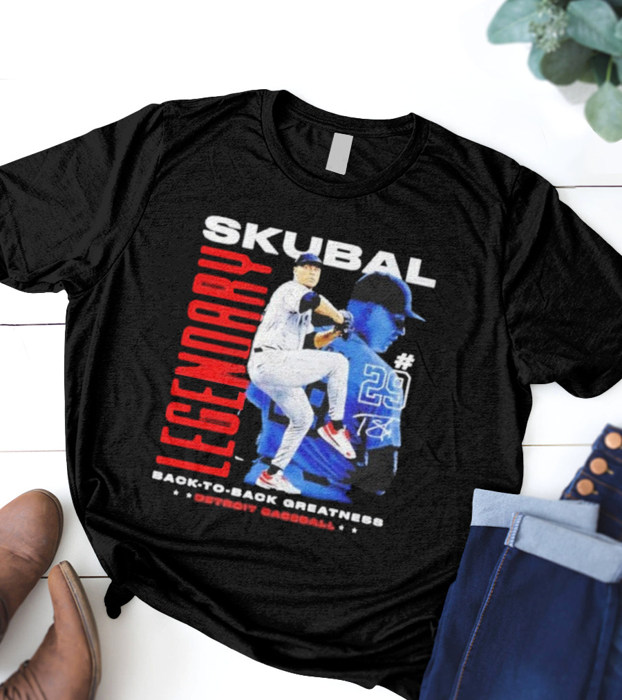Skubal Legendary Back-To-Back Greatness Detroit Baseball #29 T-Shirt
