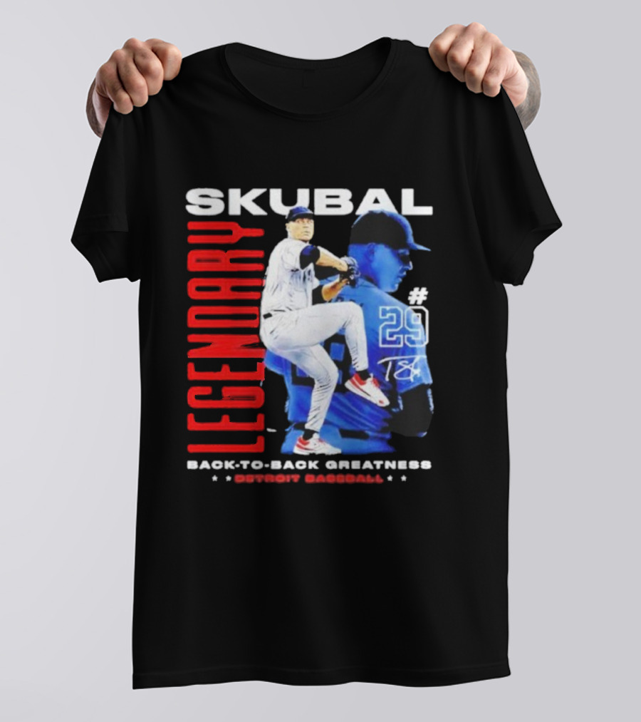 Skubal Legendary Back-To-Back Greatness Detroit Baseball #29 T-Shirt