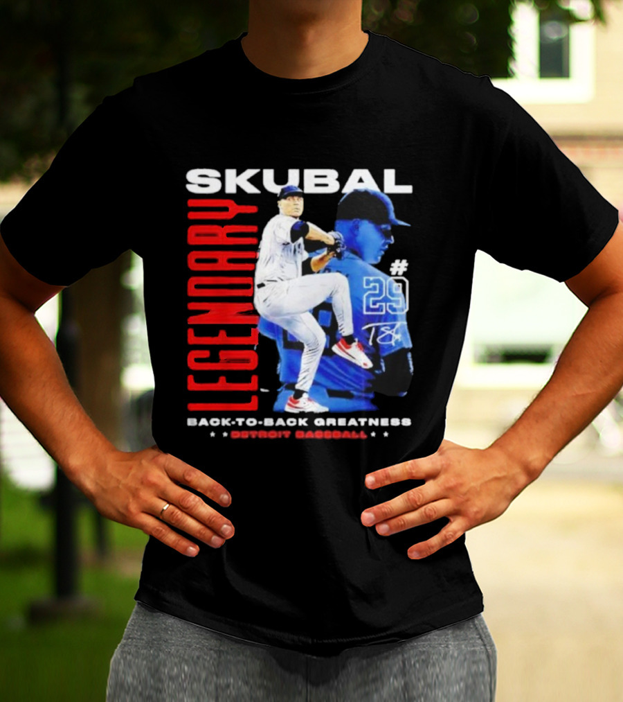 Skubal Legendary Back-To-Back Greatness Detroit Baseball #29 T-Shirt