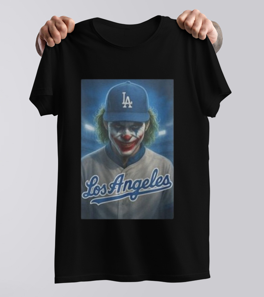 Los Angeles Dodgers Joker Clown LA Baseball Fan Art T-Shirt