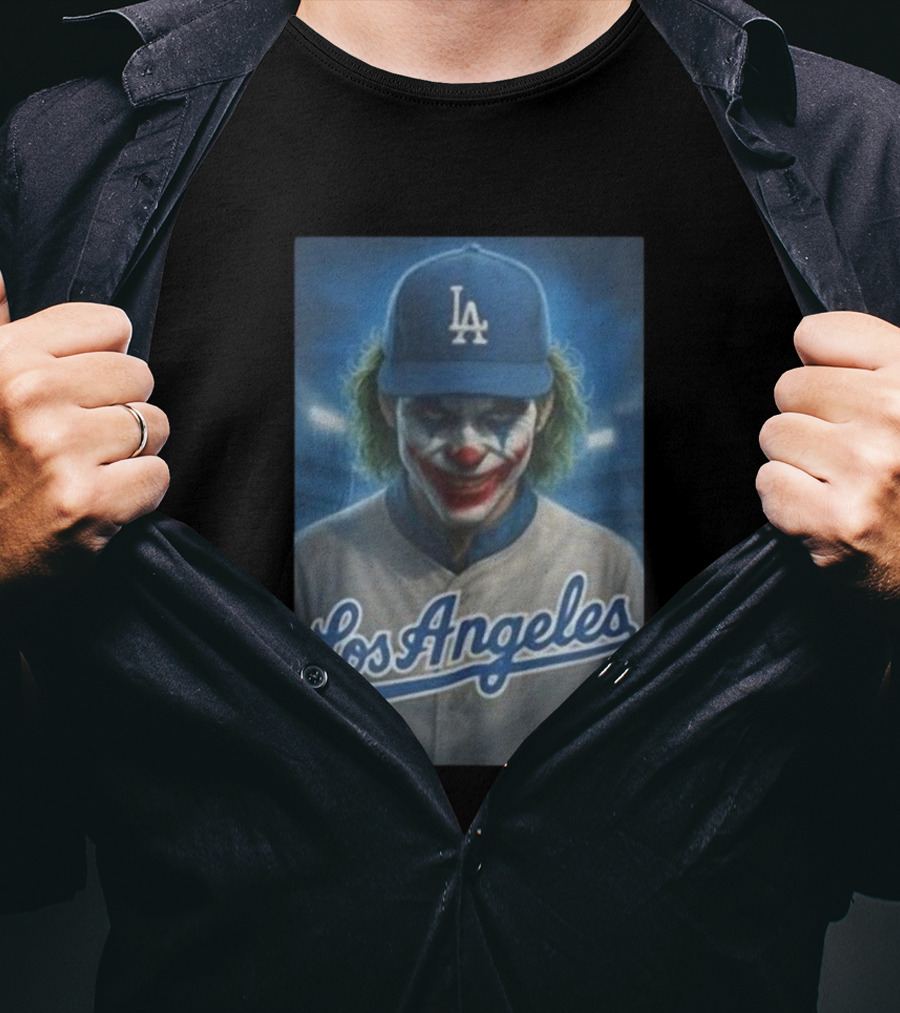 Los Angeles Dodgers Joker Clown LA Baseball Fan Art T-Shirt