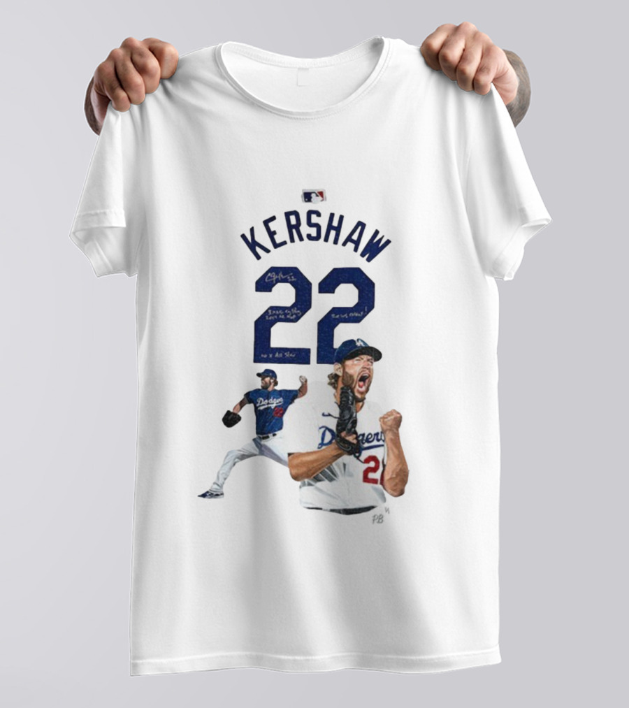 Kershaw 22 Los Angeles Dodgers MLB Signature Series MVP World Series Icon 2025 T-Shirt