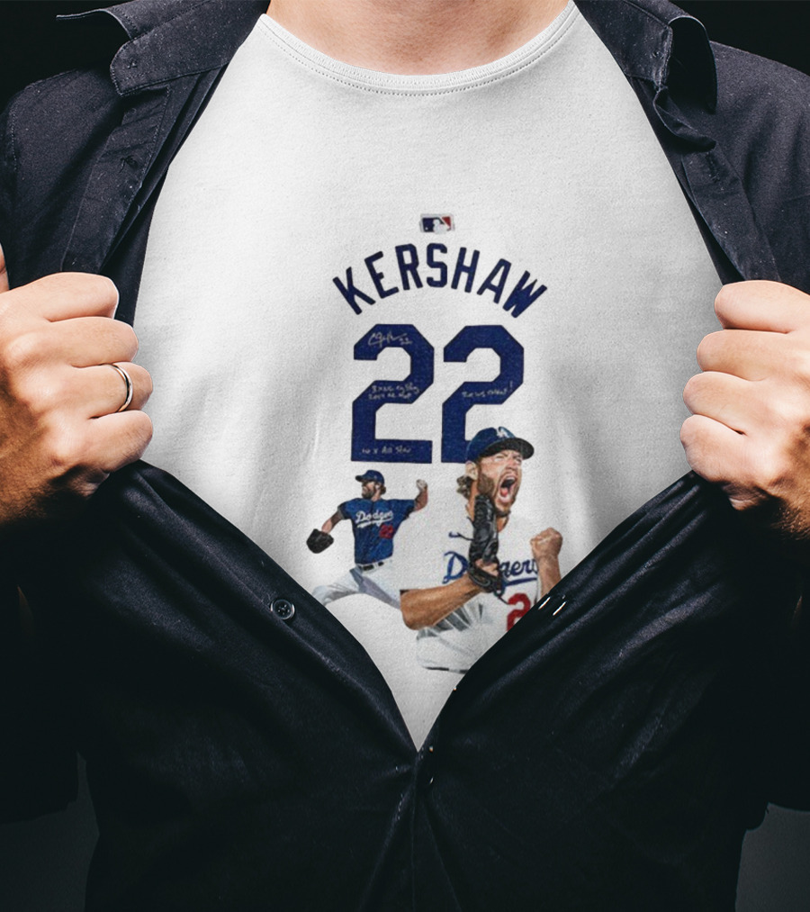 Kershaw 22 Los Angeles Dodgers MLB Signature Series MVP World Series Icon 2025 T-Shirt