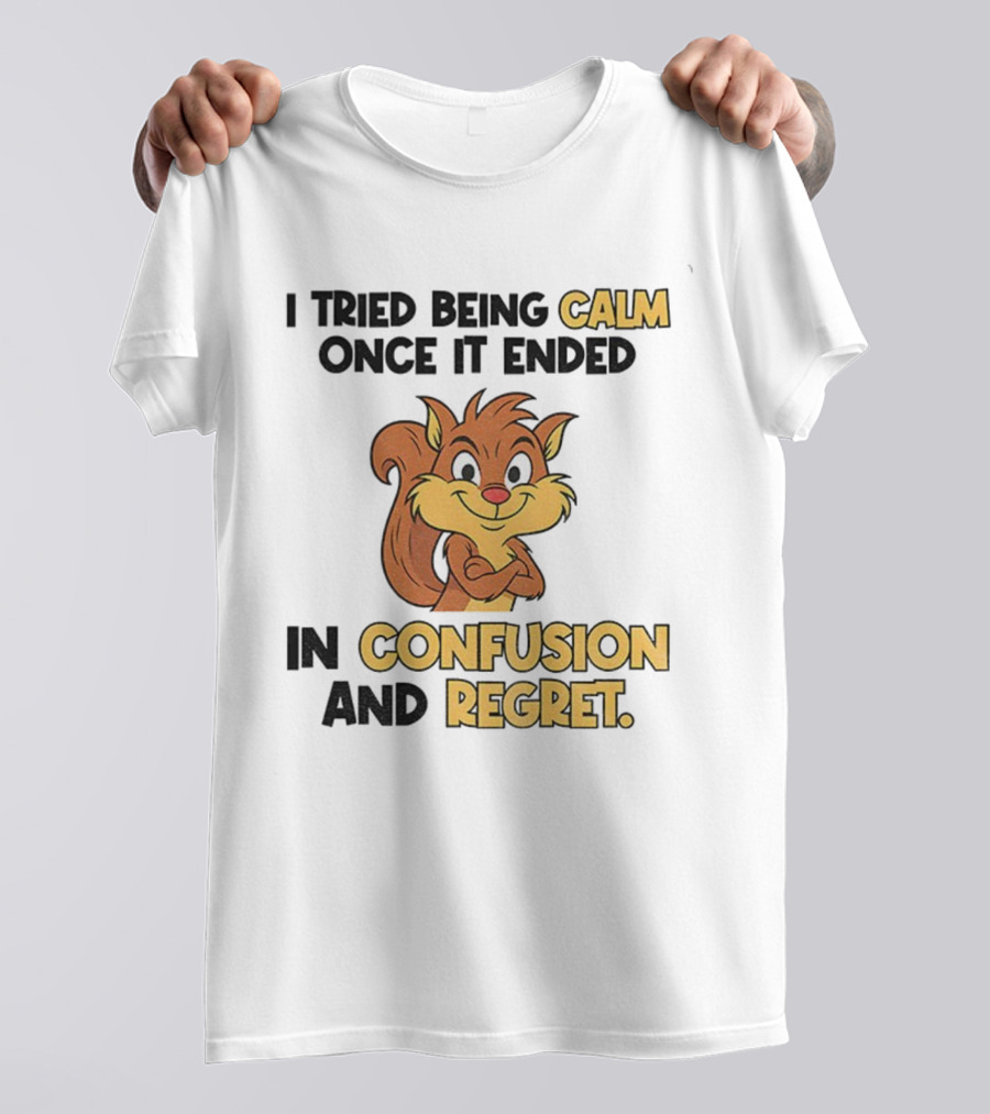 Squirrel Tried Being Calm Ended In Confusion And Regret T-Shirt