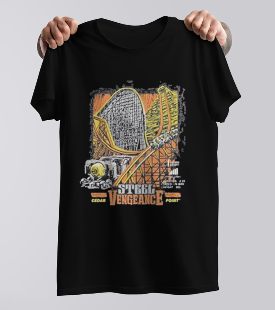 Steel Vengeance Cedar Point Coaster Stamp Roller Ride T-Shirt