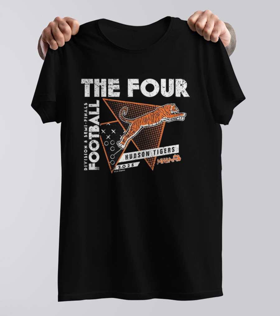 Hudson Tigers 2025 MHSAA Football Division 8 The Four Champions T-Shirt
