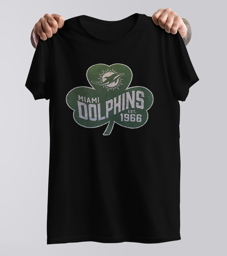 Miami Dolphins Est 1966 Shamrock Emblem T-Shirt