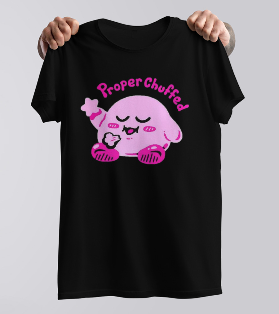 Kirby Proper Chuffed Happy Pink Character T-Shirt