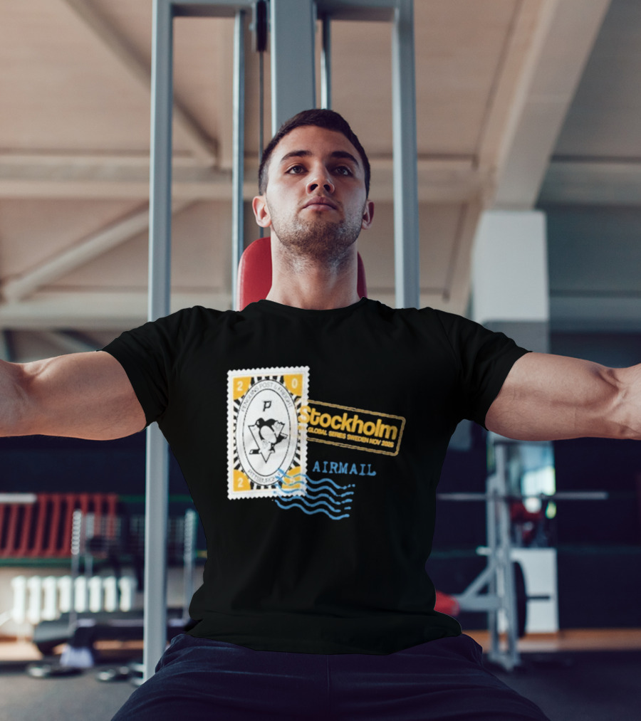 Pittsburgh Penguins 2025 NHL Global Series Stockholm Sweden Airmail邮票 T-Shirt