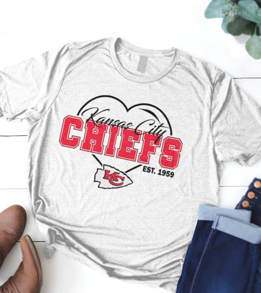 Kansas City Chiefs Heart Love Est 1959 NFL Football Fan Essential T-Shirt