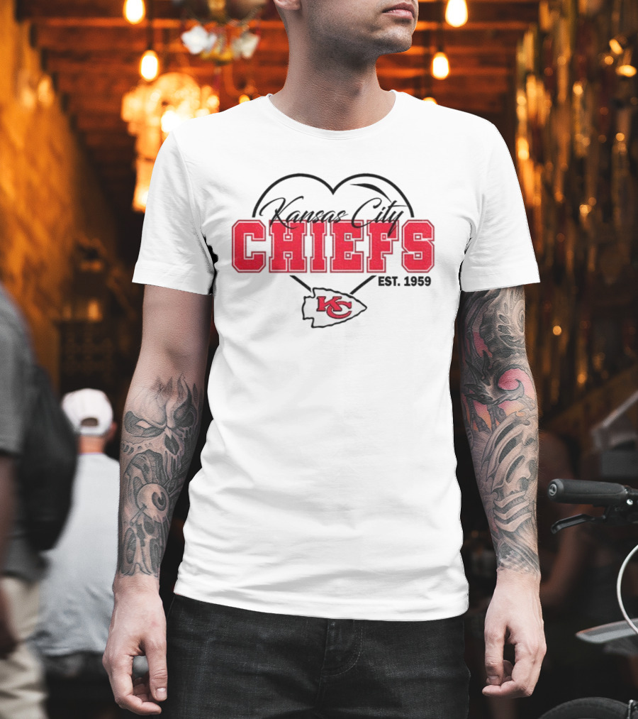 Kansas City Chiefs Heart Love Est 1959 NFL Football Fan Essential T-Shirt
