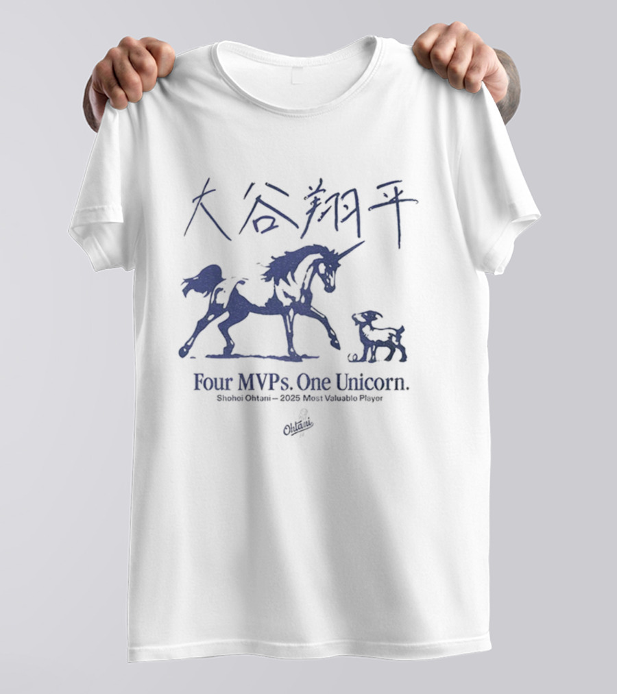 Shohei Ohtani Four MVPs One Unicorn Most Valuable Player 2023 T-Shirt