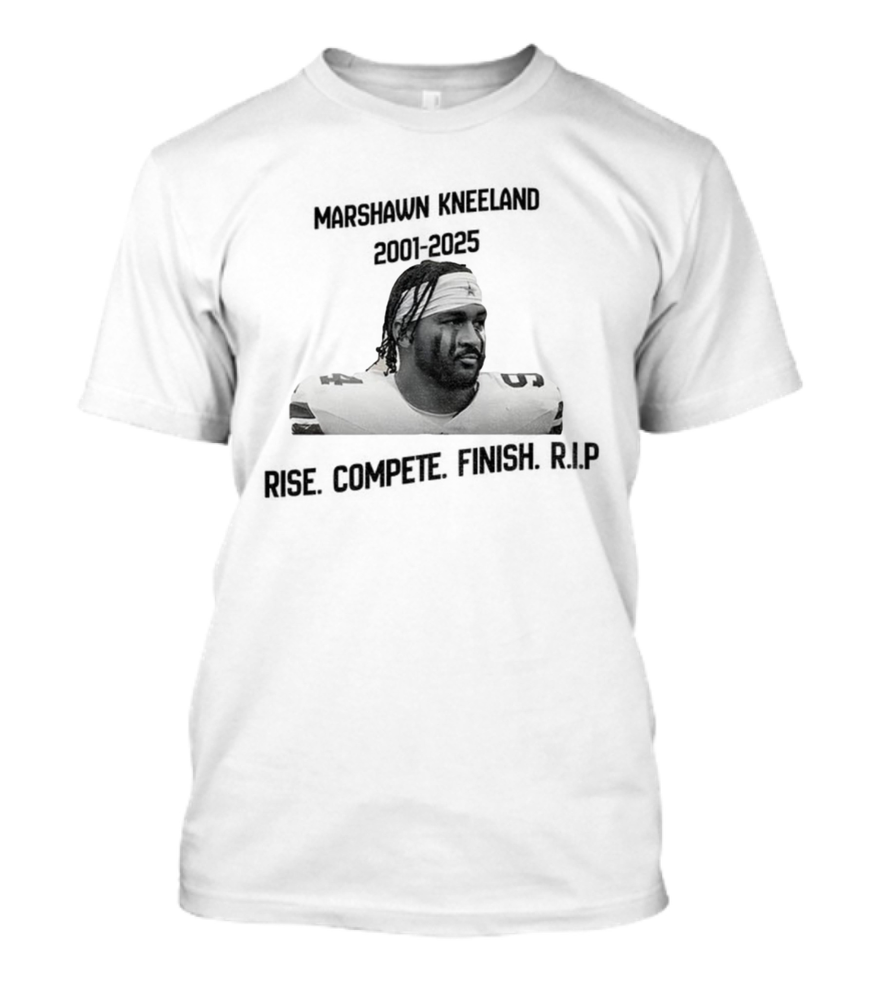 Marshawn Kneeland Football Rise Compete Finish RIP 2001-2025 T-Shirt