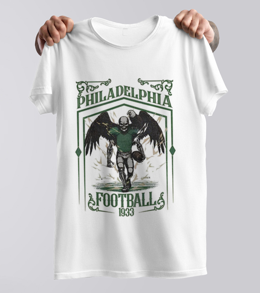 Philadelphia Eagles Skull Football 1933 Game Day T-Shirt