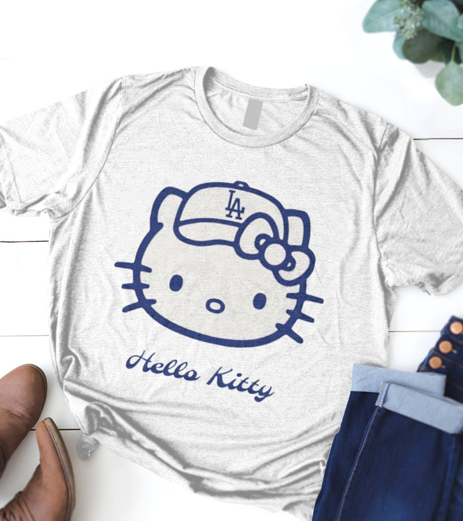 Hello Kitty LA Dodgers MLB World Series 2025 Collaboration T-Shirt