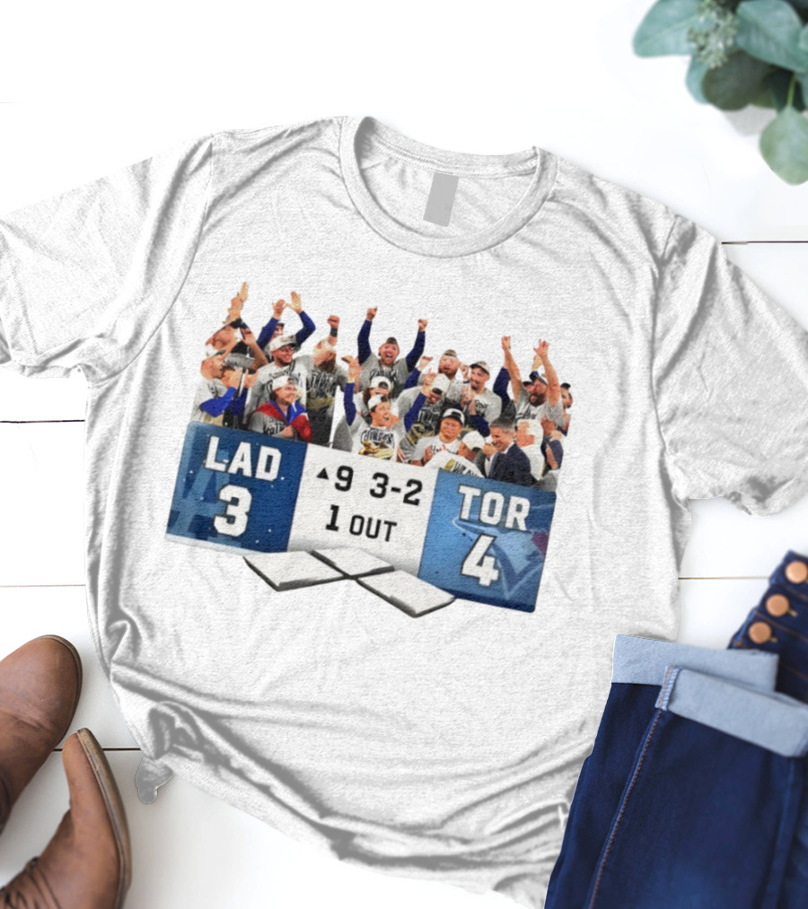 Toronto Blue Jays Champions 4 3 Los Angeles Dodgers 1 Out T-Shirt