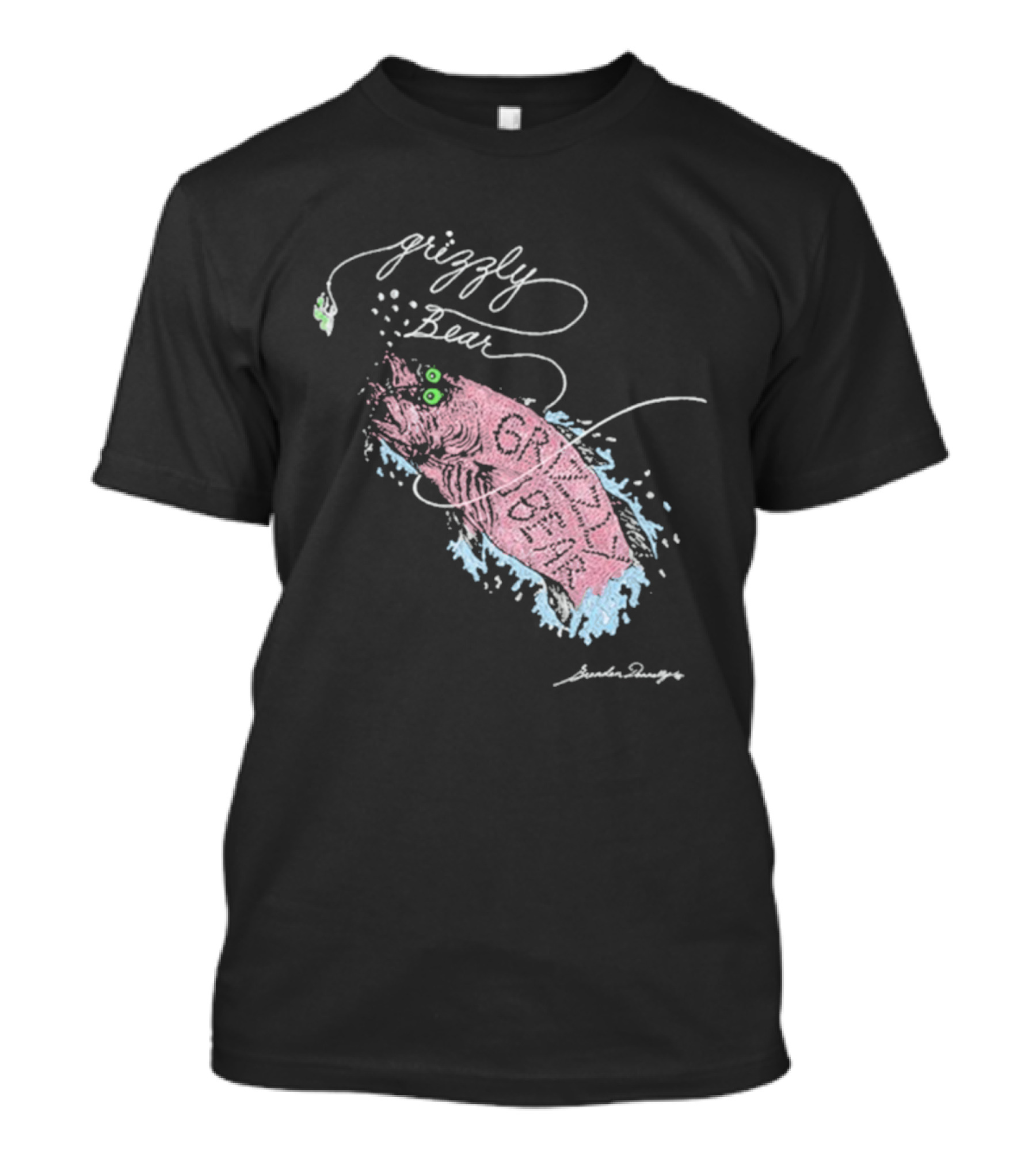 Grizzly Bear Fish Watercolor Art By Skullcandy T-Shirt