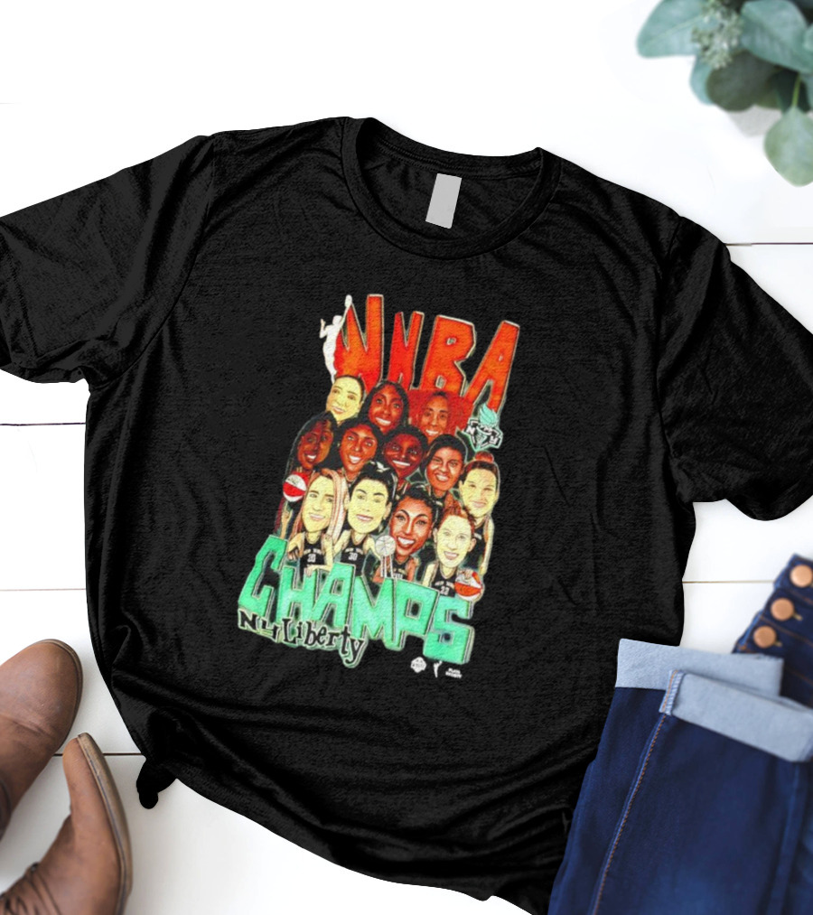 New York Liberty WNBA Champs 2024 Team Celebration T-Shirt