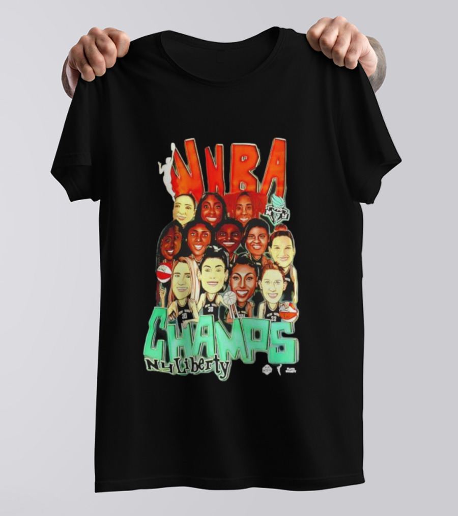 New York Liberty WNBA Champs 2024 Team Celebration T-Shirt