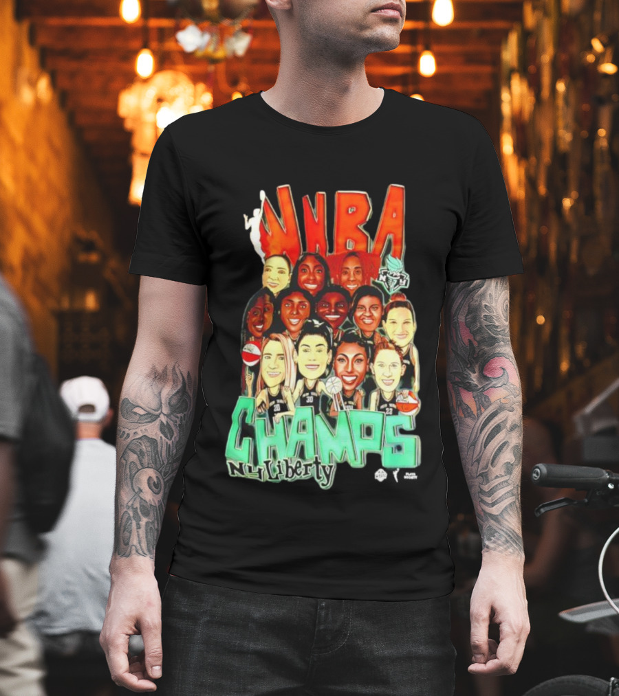 New York Liberty WNBA Champs 2024 Team Celebration T-Shirt